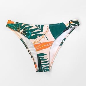 Bright leafy print bikini bottom